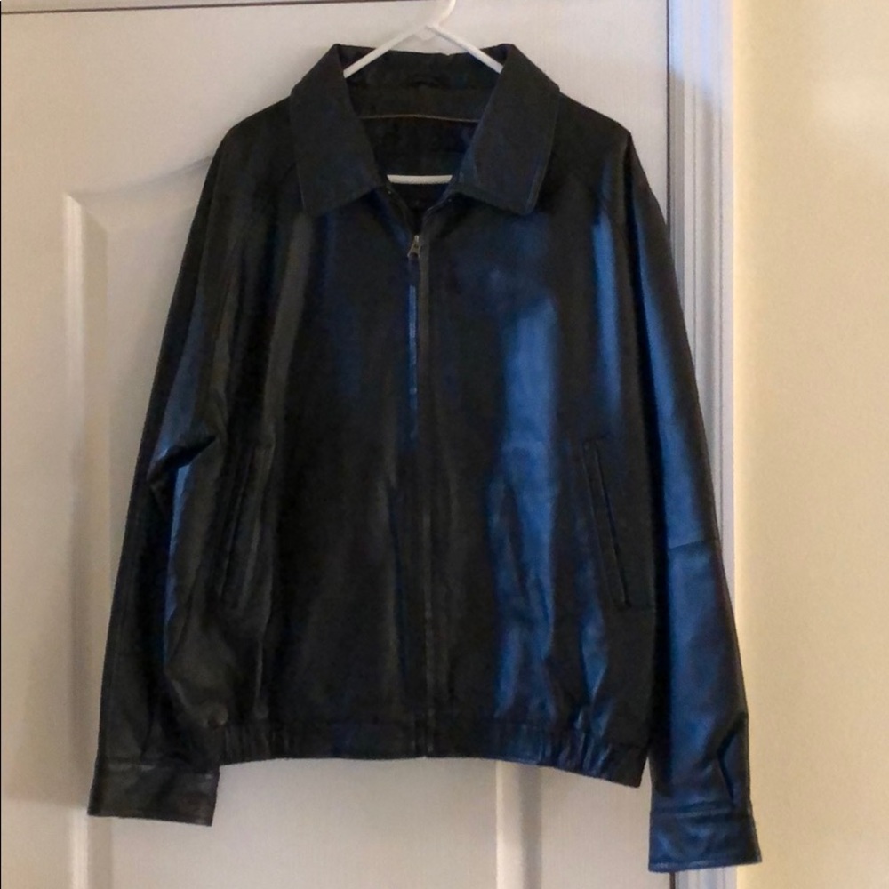 Black men’s leather jacket
